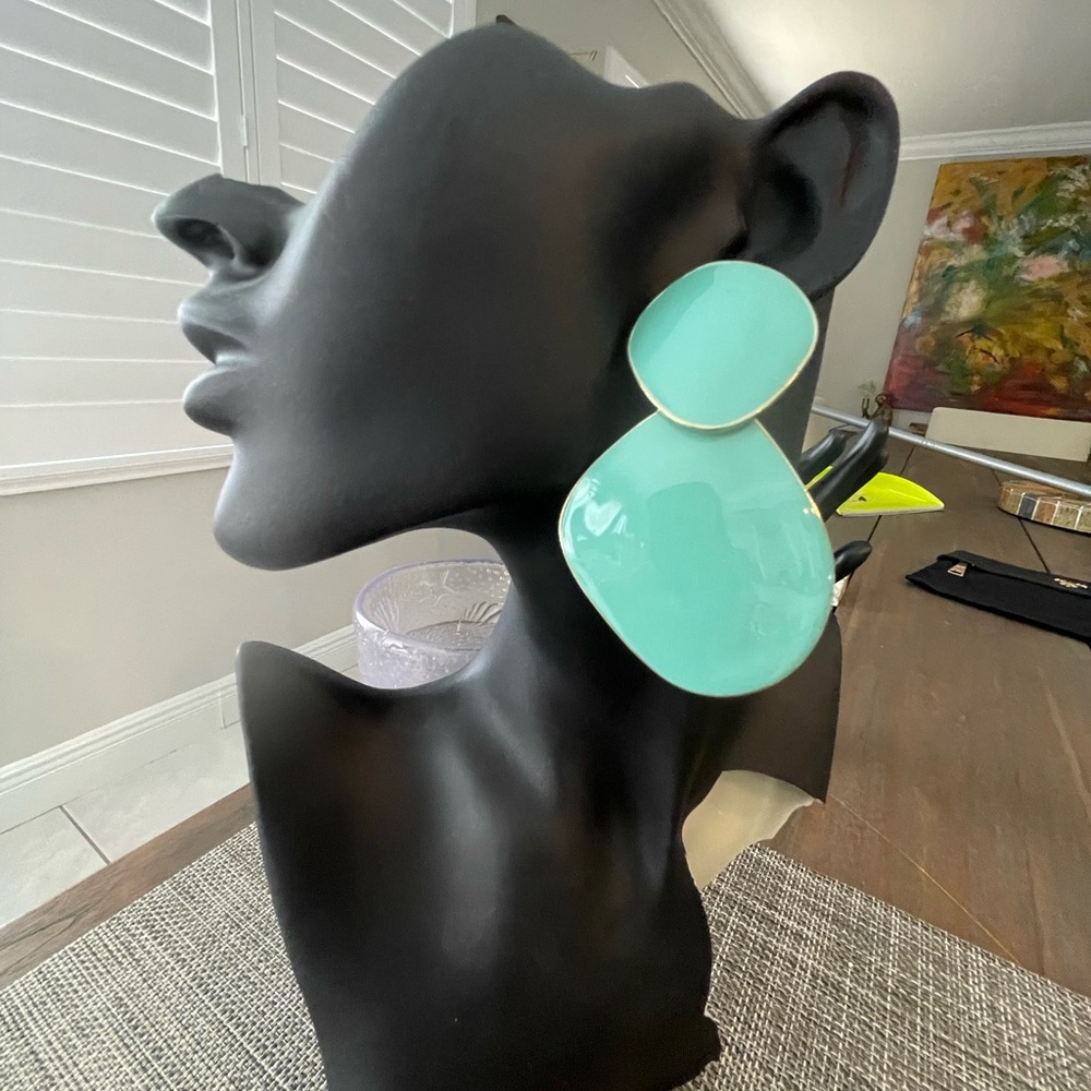 Iman turquoise enamel earrings
